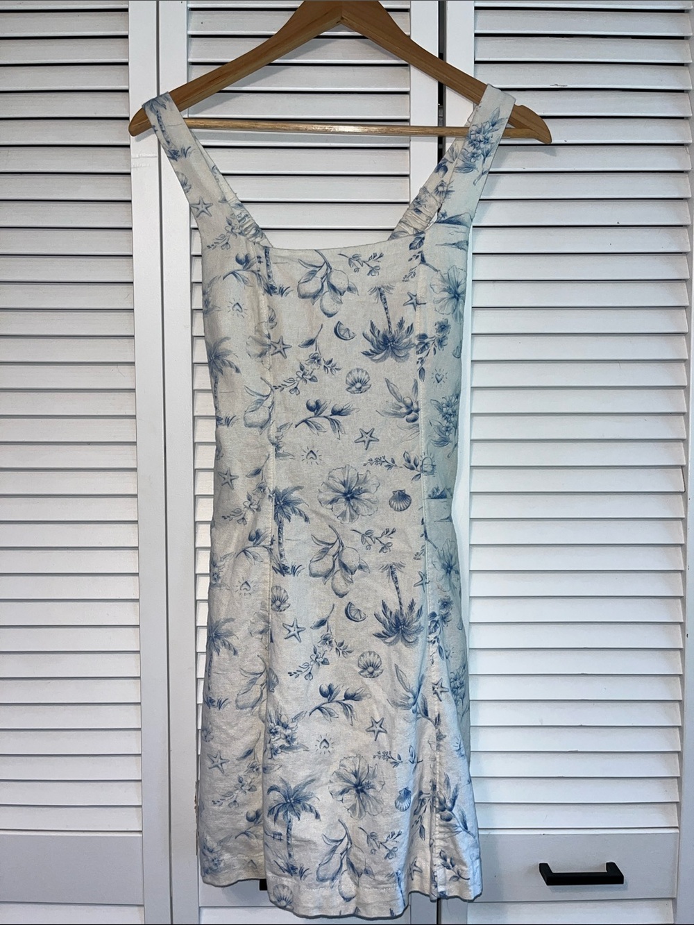 Hollister White and Light Blue Floral Sundress